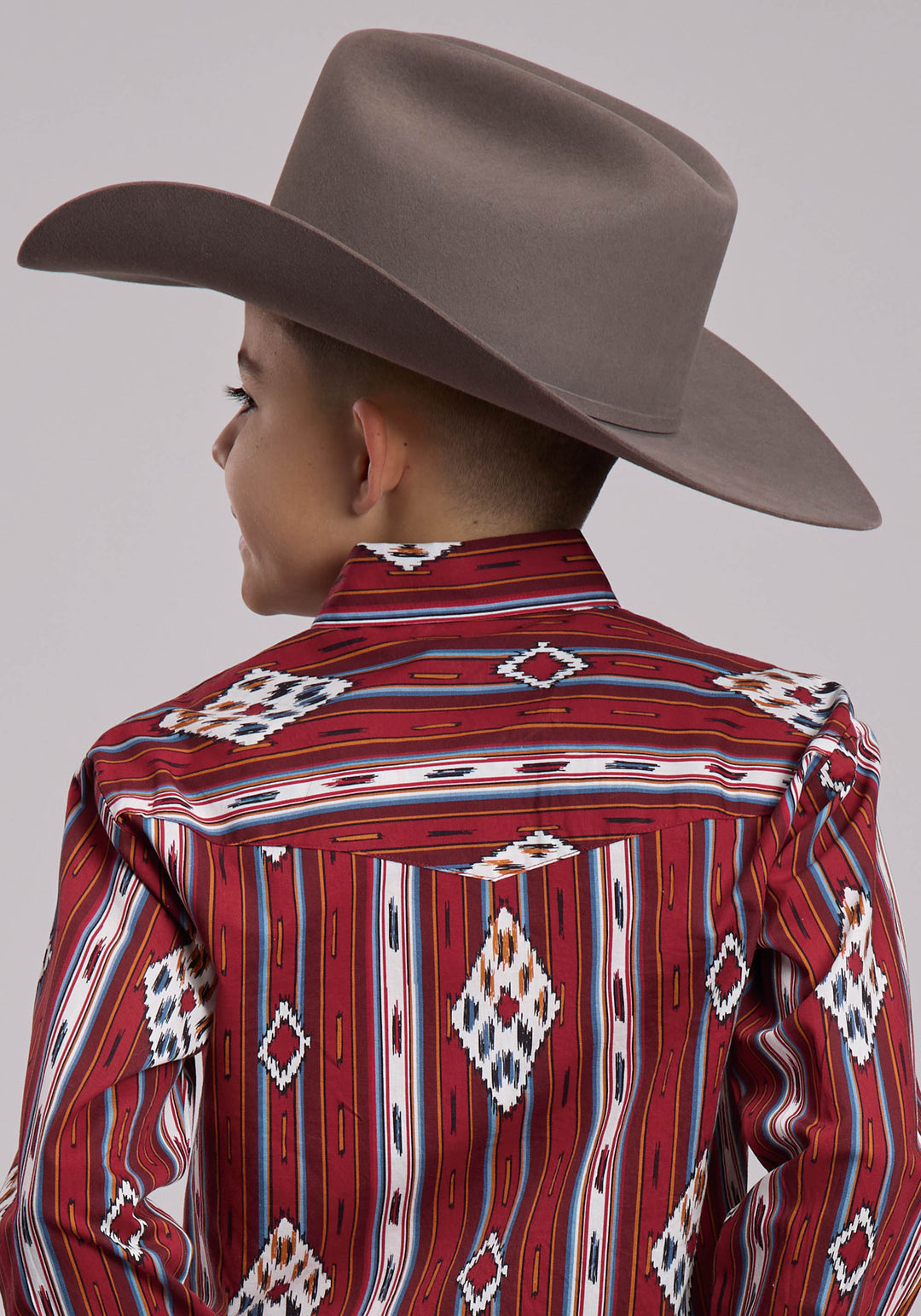 BOYS ROPER VINTAGE STRIPE WESTERN SNAP SHIRT