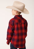 BOYS LONG SLEEVE SNAP UNLINED FLANNEL SHIRTS WESTERN SHIRT