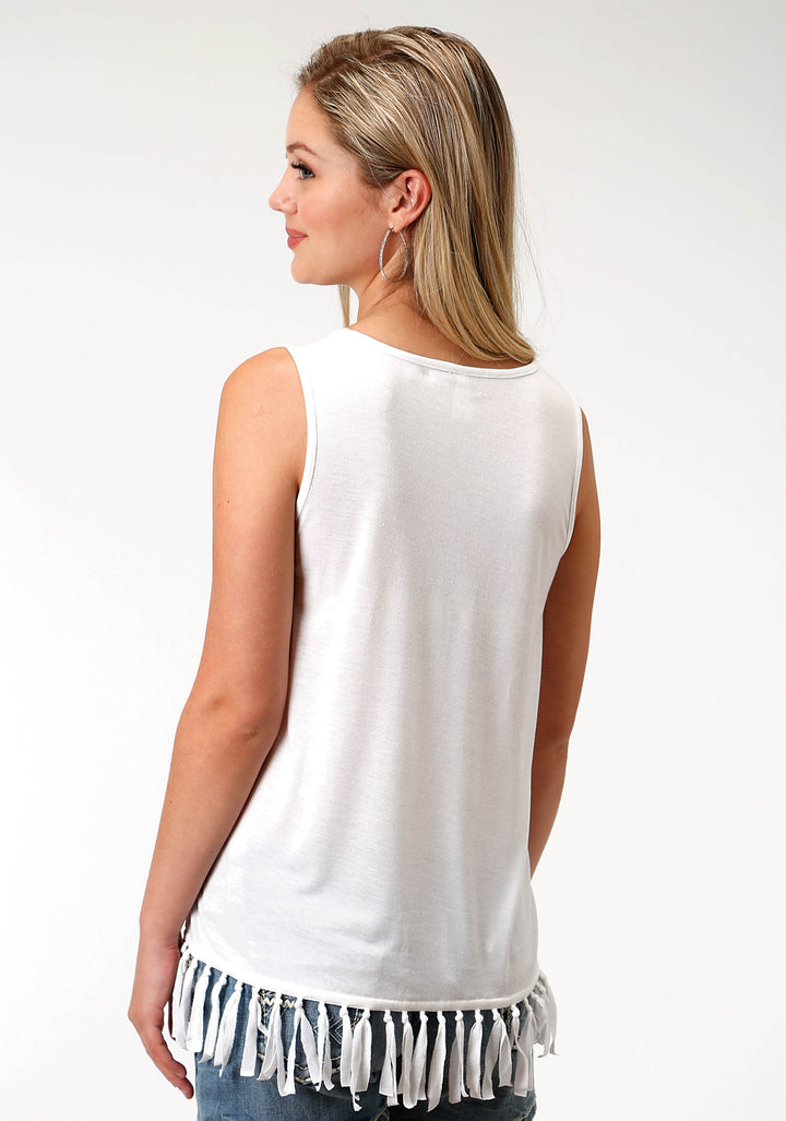 WOMENS RED WHITE AND BLUE SLEEVELESS TOP
