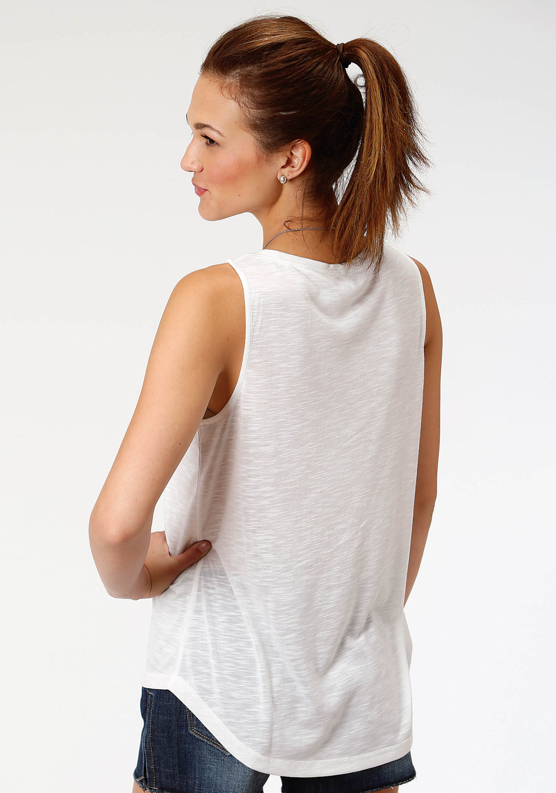 WOMENS RED WHIT AND BLUE SLEVELESS TOP