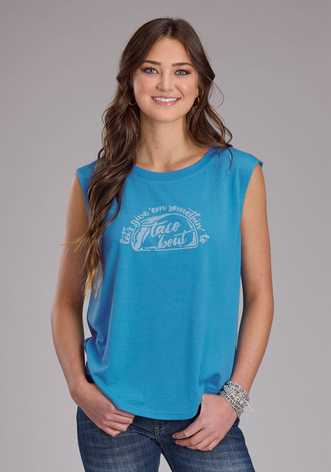 WOMENS POLY RAYON JERSEY SLEEVELESS TEE SLEEVELESS PULLOVER WESTERN SHIRT