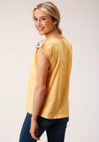 WOMENS SLEEVELESS KNIT COTTON SLUB JERSEY TSHIRT TOP