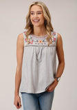 WOMENS SLEEVELESS KNIT HEATHER JERSEY SLVLS TOP TOP