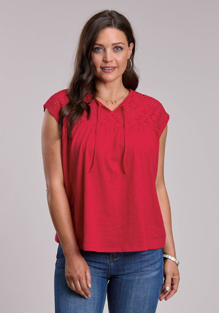 WOMENS ROPER SLUB JERSEY KNIT Sleeveless BLOUSE