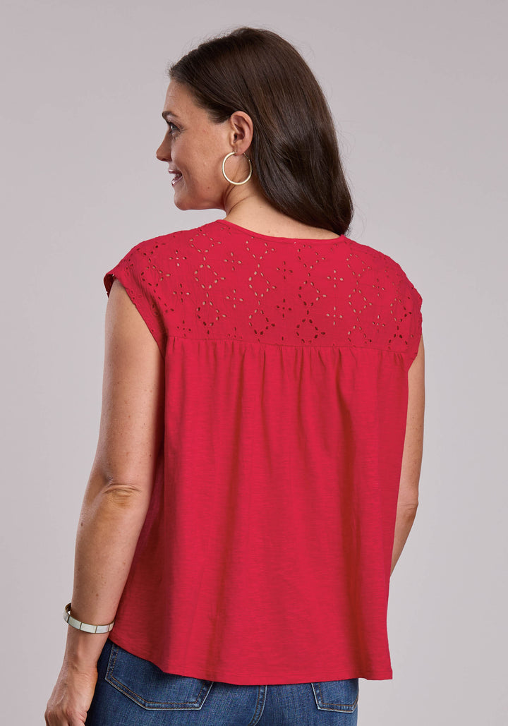 WOMENS ROPER SLUB JERSEY KNIT Sleeveless BLOUSE