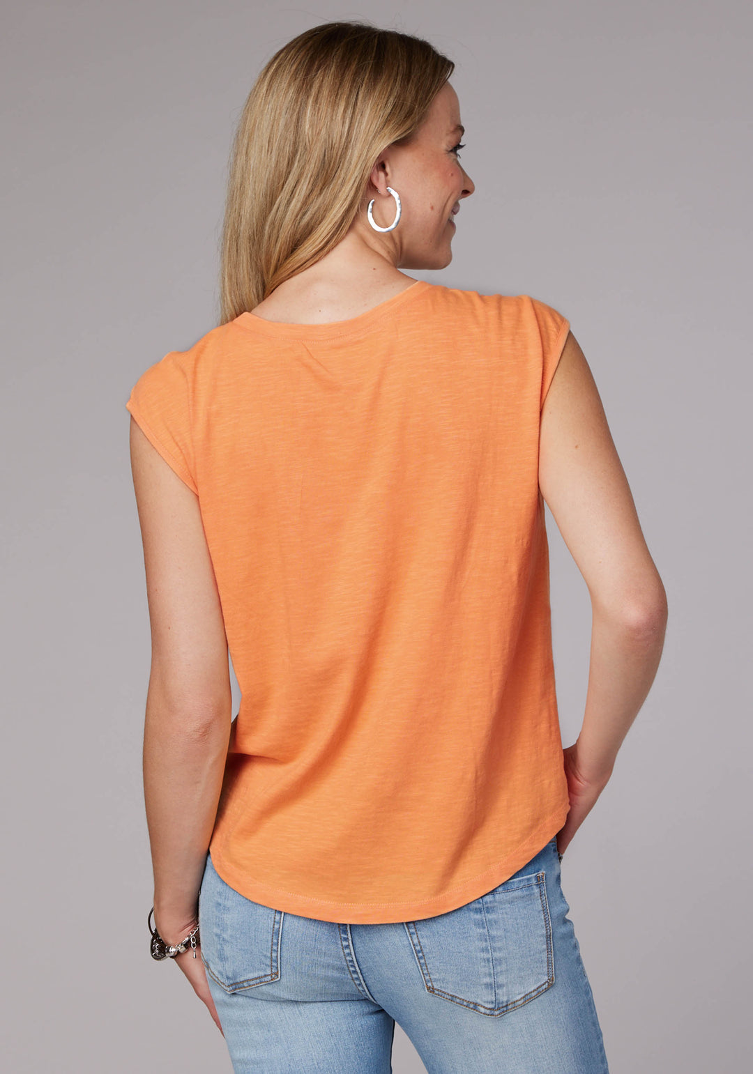 WOMENS SLEEVELESS COTTON SLUB JERSEY T SHIRT WITH EMBROIDERY DROP SHOULDERS