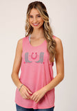 WOMENS SLEEVELESS KNIT POLY RAYON JERSEY SLVLS SCOOP NECK TEE TOP