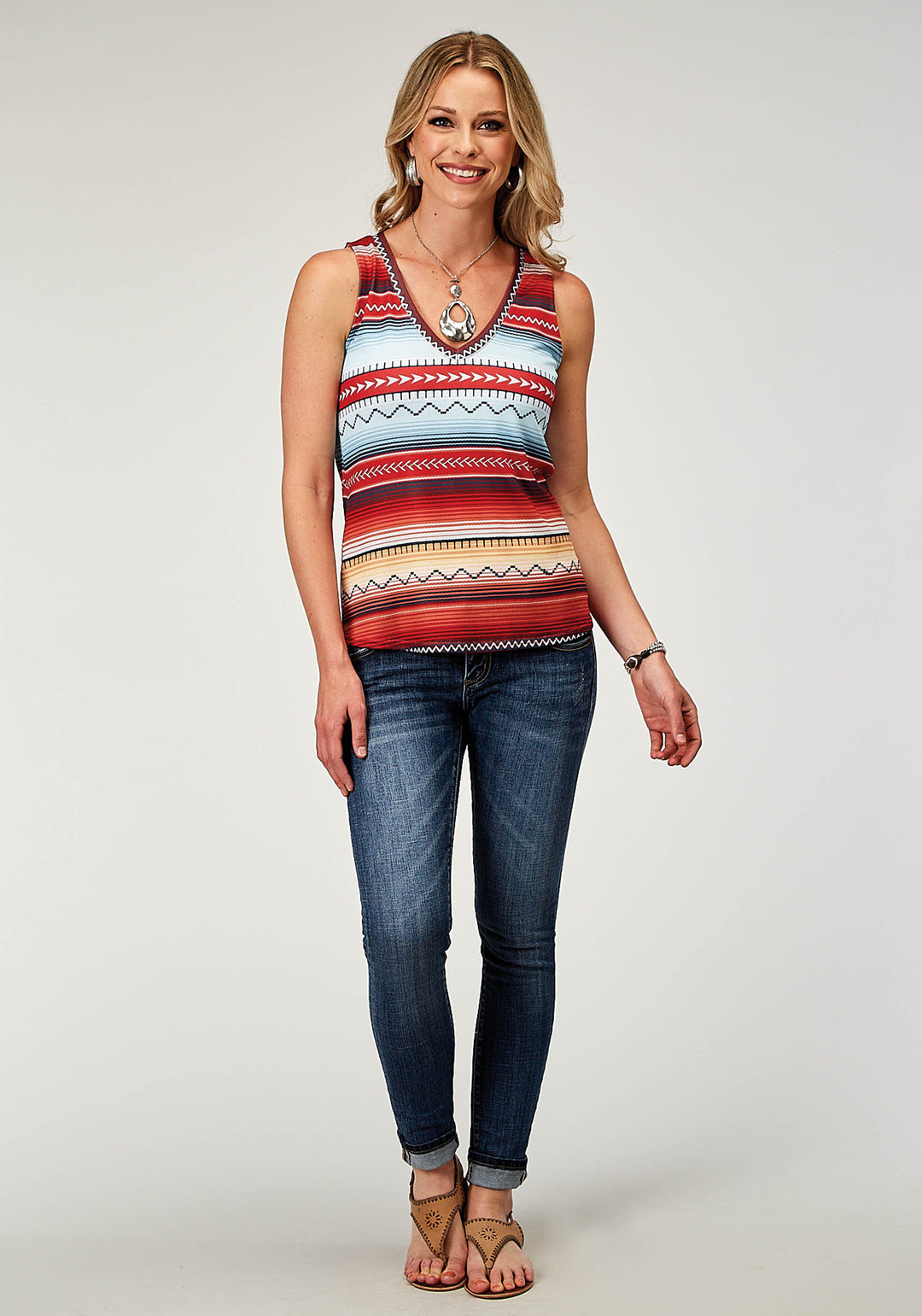 WOMENS SLEEVELESS POLY SPANDEX SWEATER KNIT TANK TOP WITH V NECK WITH SUBLIMATION ON FRONT AND BACK
