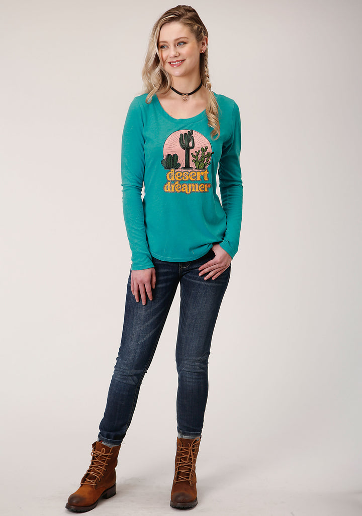 WOMENS LONG SLEEVE KNIT POLY RAYON JERSEY LONG SLEEVE   TOP