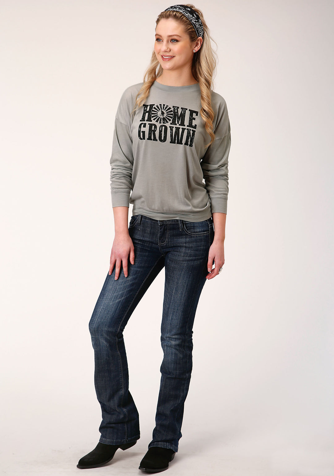 WOMENS LONG SLEEVE KNIT POLY RAYON JERSEY LONG SLEEVE  BOXY FIT T TOP