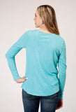 WOMENS LONG SLEEVE KNIT POLY RAYON JERSEY LONG SLEEVE   TOP