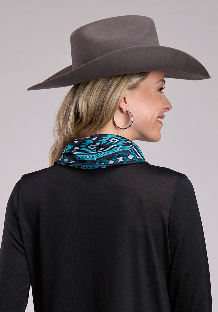 WOMENS LONG SLEEVE PULLOVER COWL NECK PULLOVER TOP WESTERN SHIRT