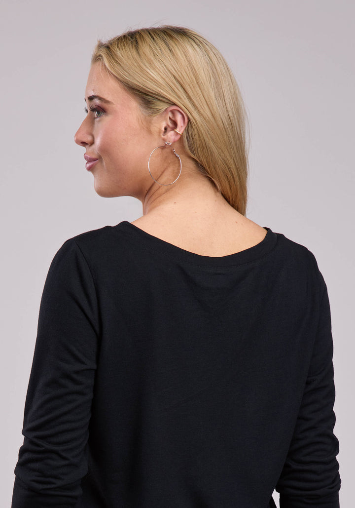 WOMENS LONG SLEEVE PULLOVER POLY RAYON JERSEY TEE WESTERN SHIRT