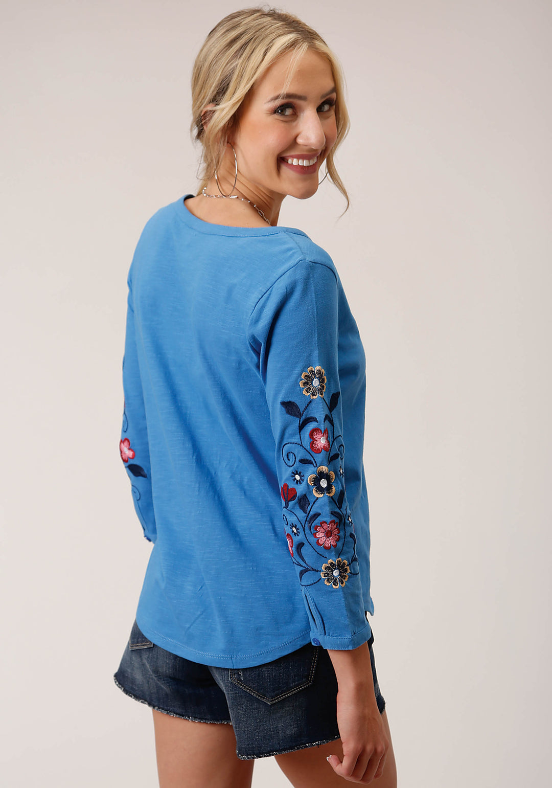 WOMENS LONG SLEEVE KNIT SLUB JERSEY  TOP
