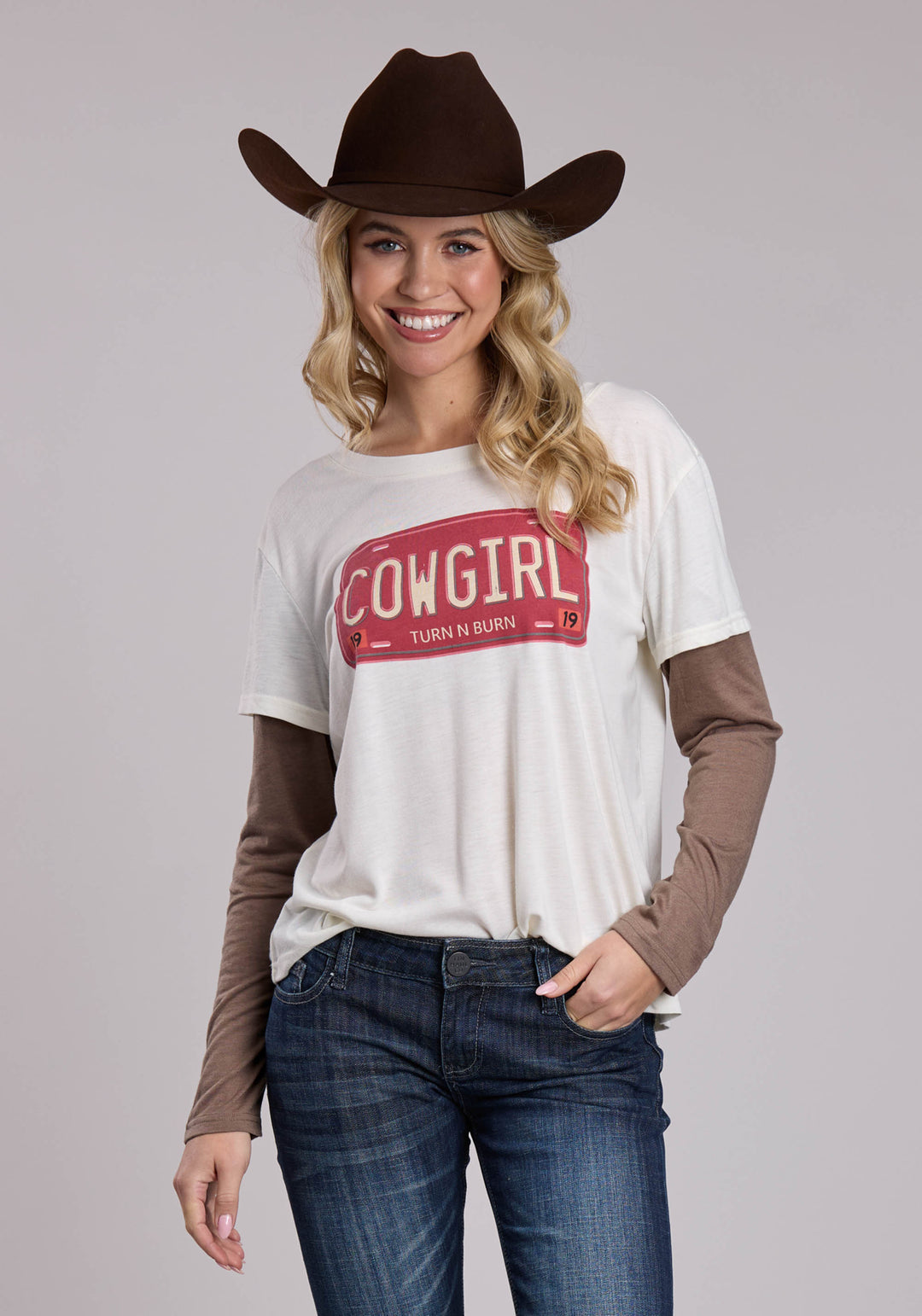 WOMENS ROPER POLY RAYON WESTERN JERSEY TEE