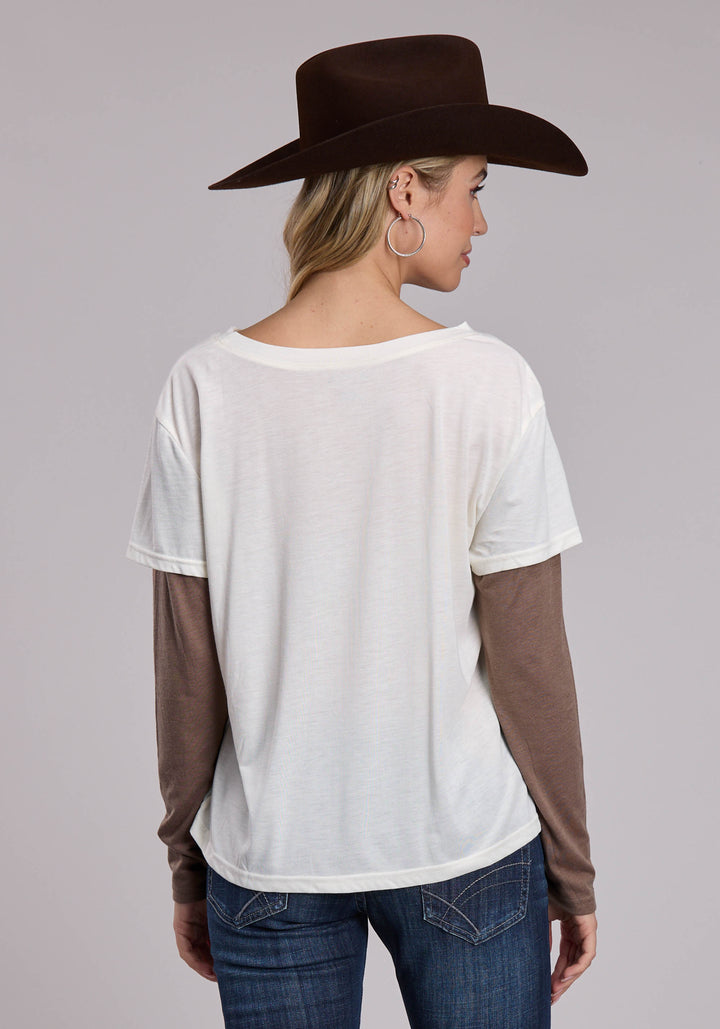 WOMENS ROPER POLY RAYON WESTERN JERSEY TEE