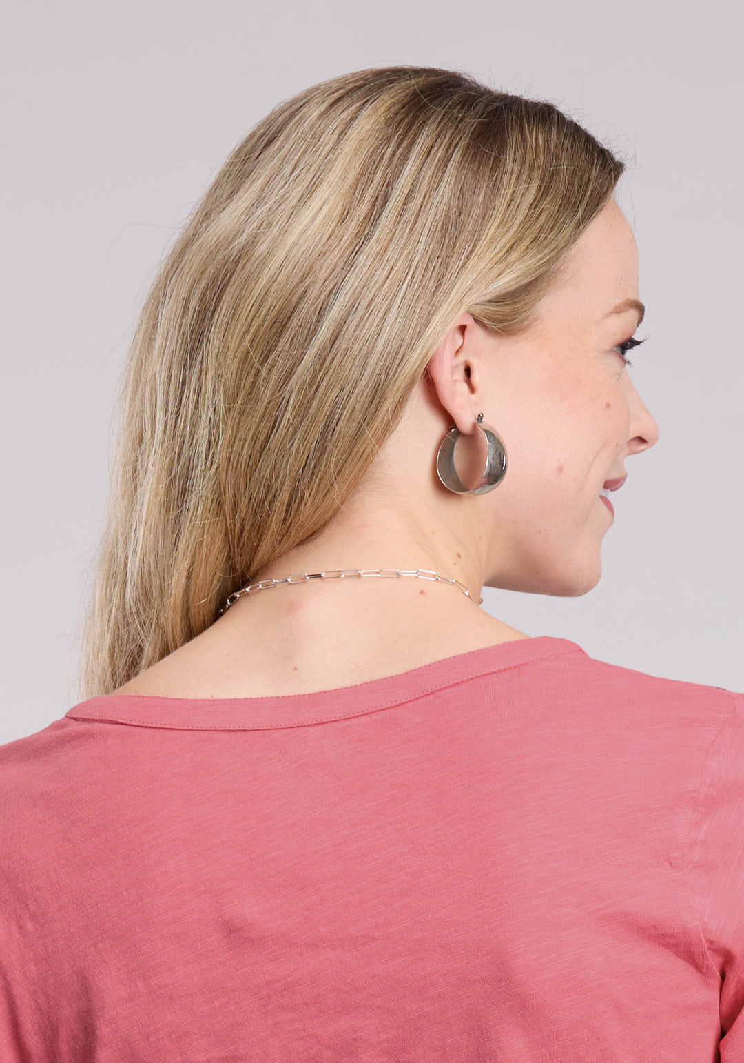 WOMENS LONG SLEEVE PULLOVER PINK SLUB COTTON JERSEY T-SHIRT WESTERN SHIRT