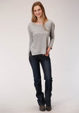 WOMENS LONG SLEEVE KNIT POLY RAYON JERSEY KNIT TOP