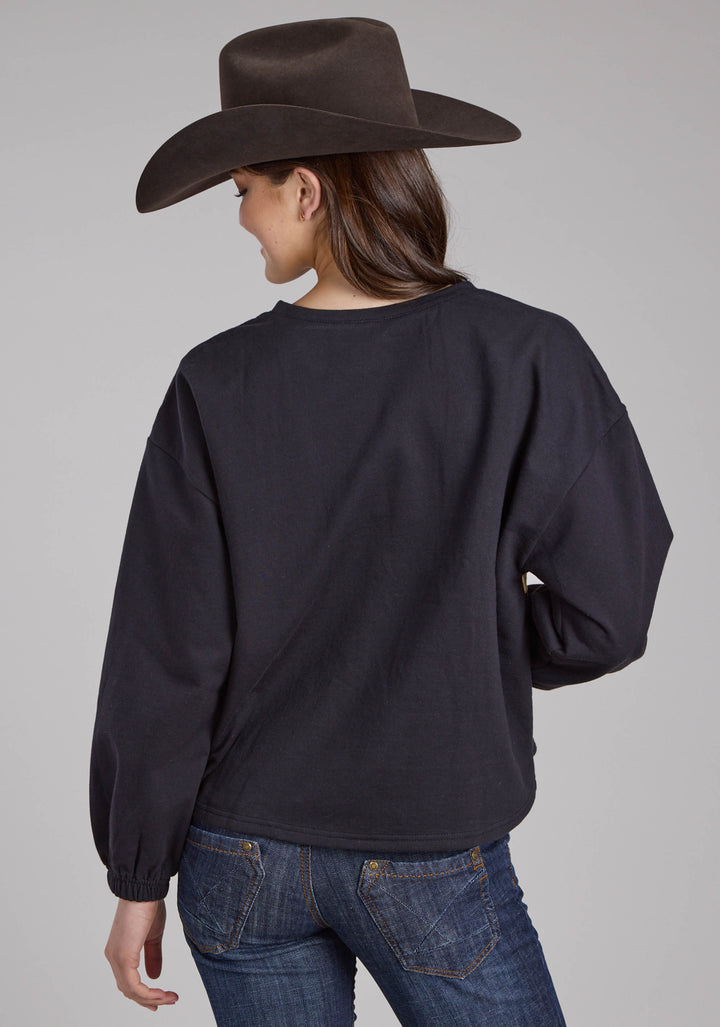WOMENS COTTON FLEECE PULL0OVER LONG SLEEVE PULLOVER WESTERN SHIRT