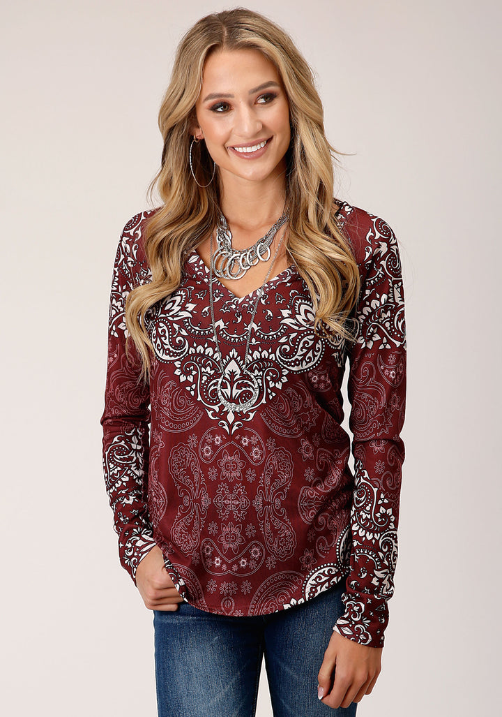 WOMENS LONG SLEEVE KNIT SWEATER KNIT VNECK TOP TOP