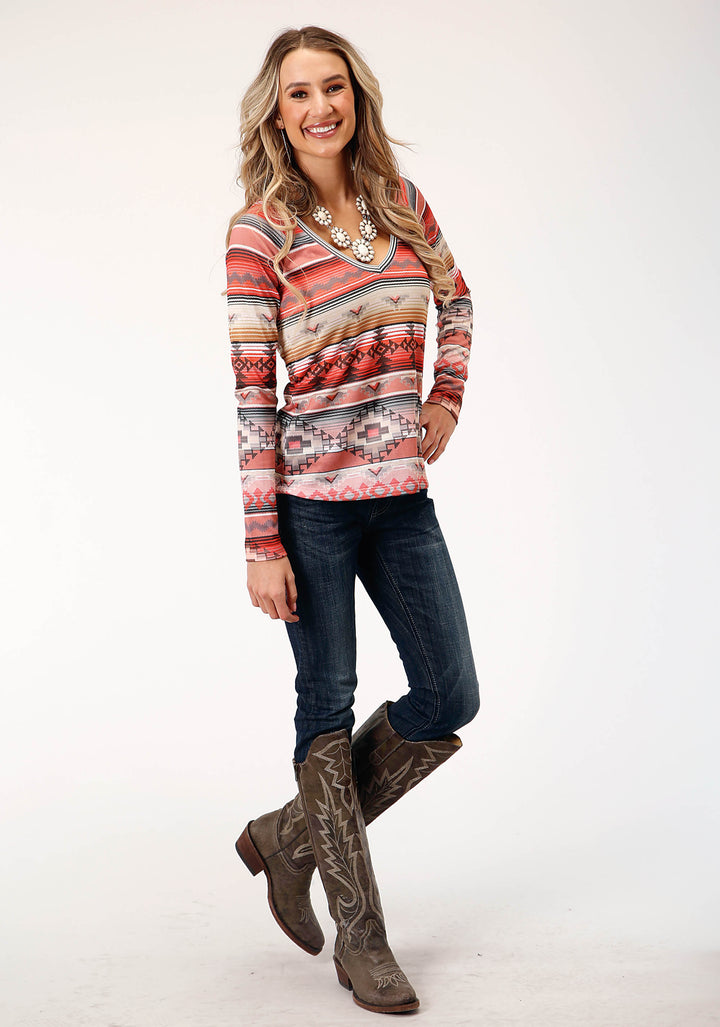 WOMENS LONG SLEEVE KNIT SWEATER KNIT VNECK TOP TOP