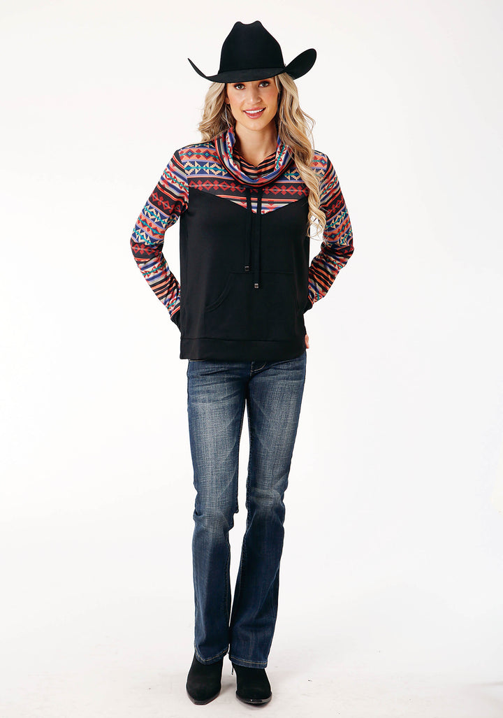 WOMENS LONG SLEEVE KNIT COWL NECK PULLOVER SWEATER KNIT TOP