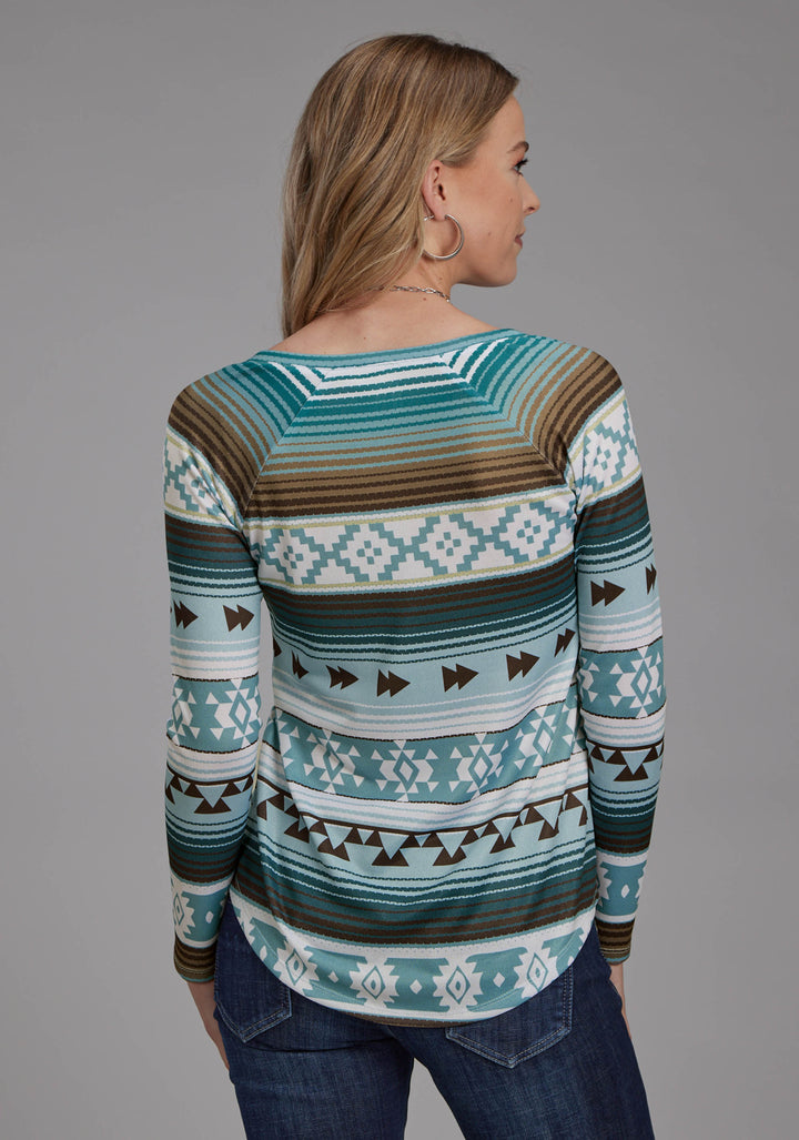 WOMENS POLY SPANDEX SWEATER JERSEY TOP LONG SLEEVE PULLOVER WESTERN SHIRT