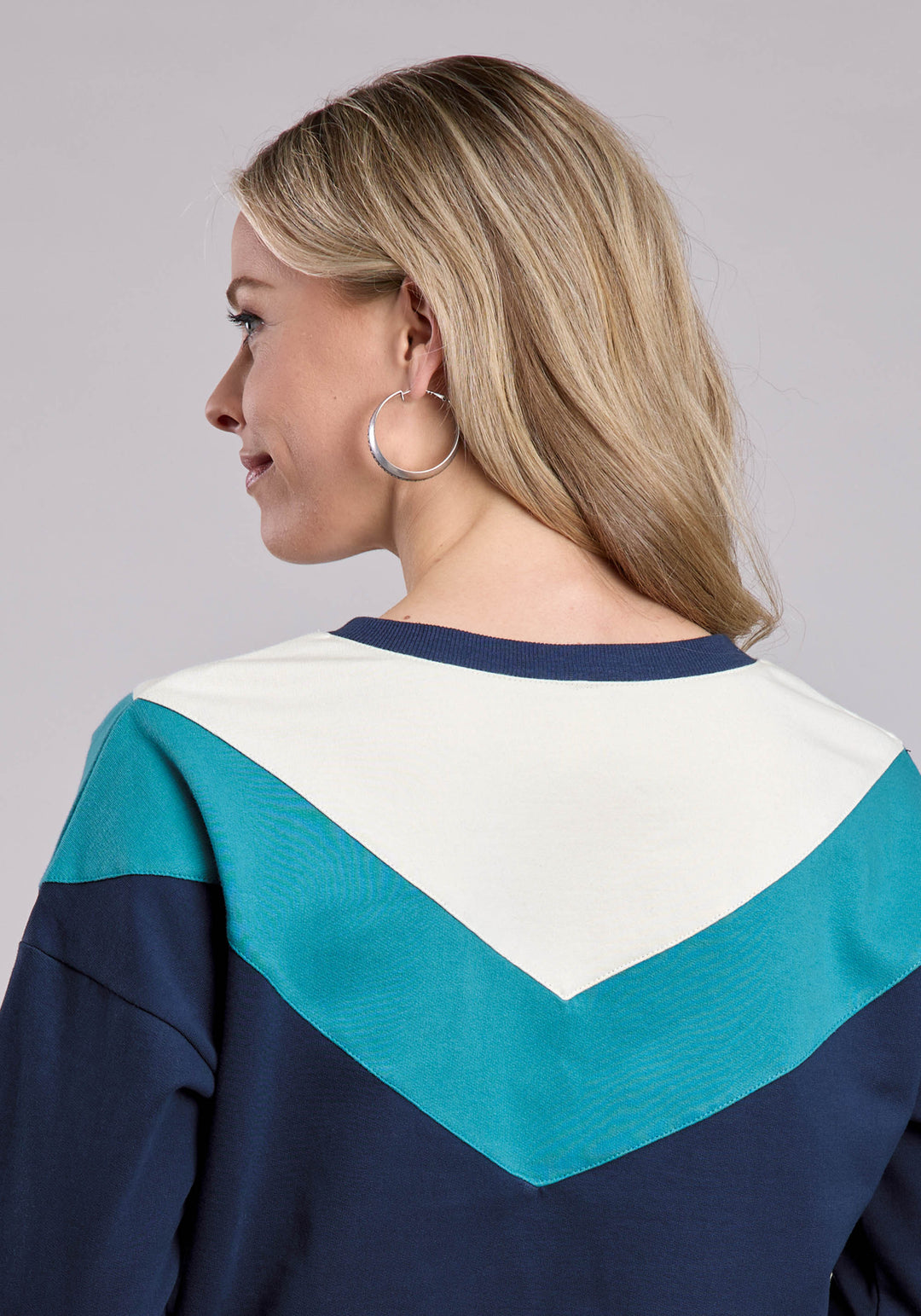 WOMENS LONG SLEEVE PULLOVER COTTON FLEECE COLOR BLCK SWEATSHIRT WESTERN SHIRT