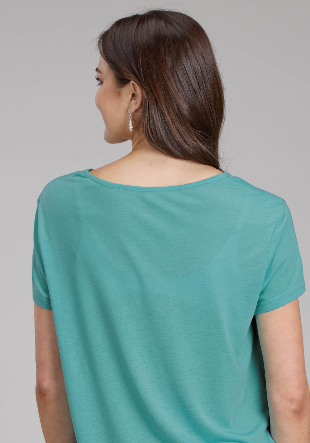 WOMENS POLY RAYON JERSEY TEE WITH FRT YOKES SHORT SLEEVE PULLOVER WESTERN SHIRT
