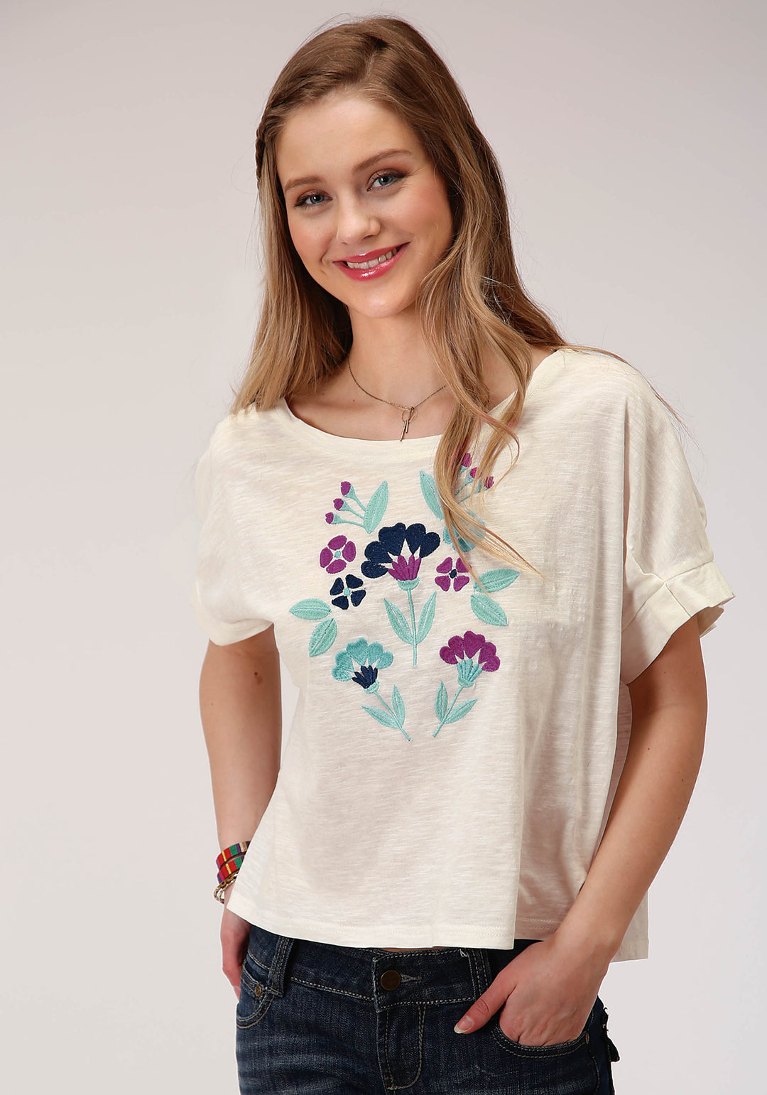 WOMENS SHORT SLEEVE KNIT COTTON JERSEY TOP TOP
