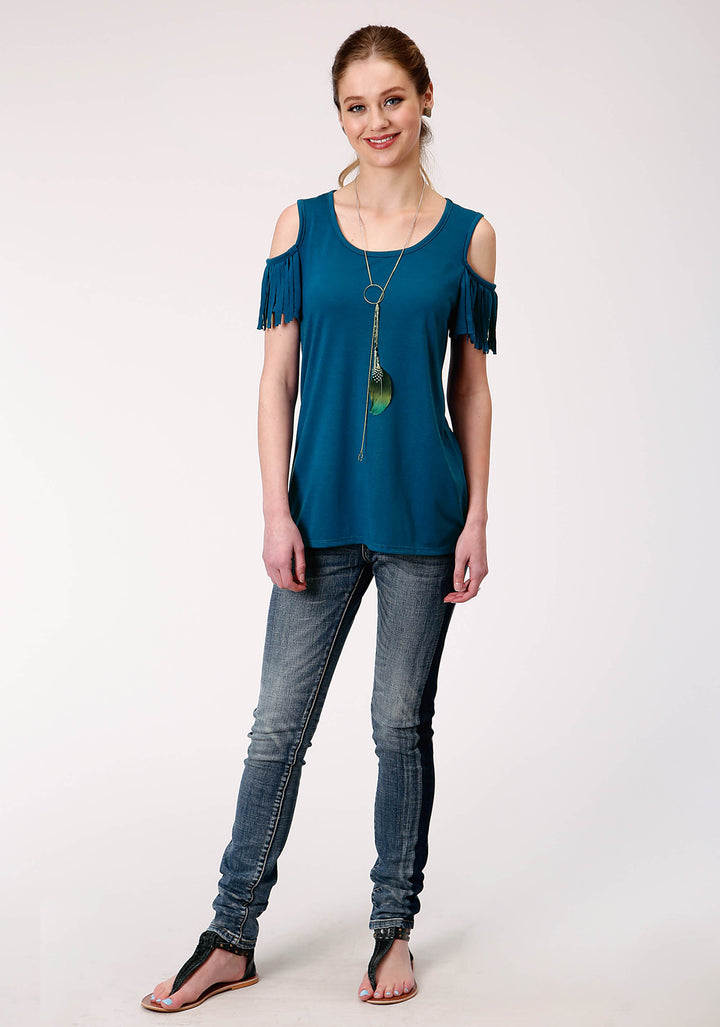 WOMENS SHORT SLEEVE KNIT POLY RAYON JERSEY SHORT SLEEVE  TEE TOP
