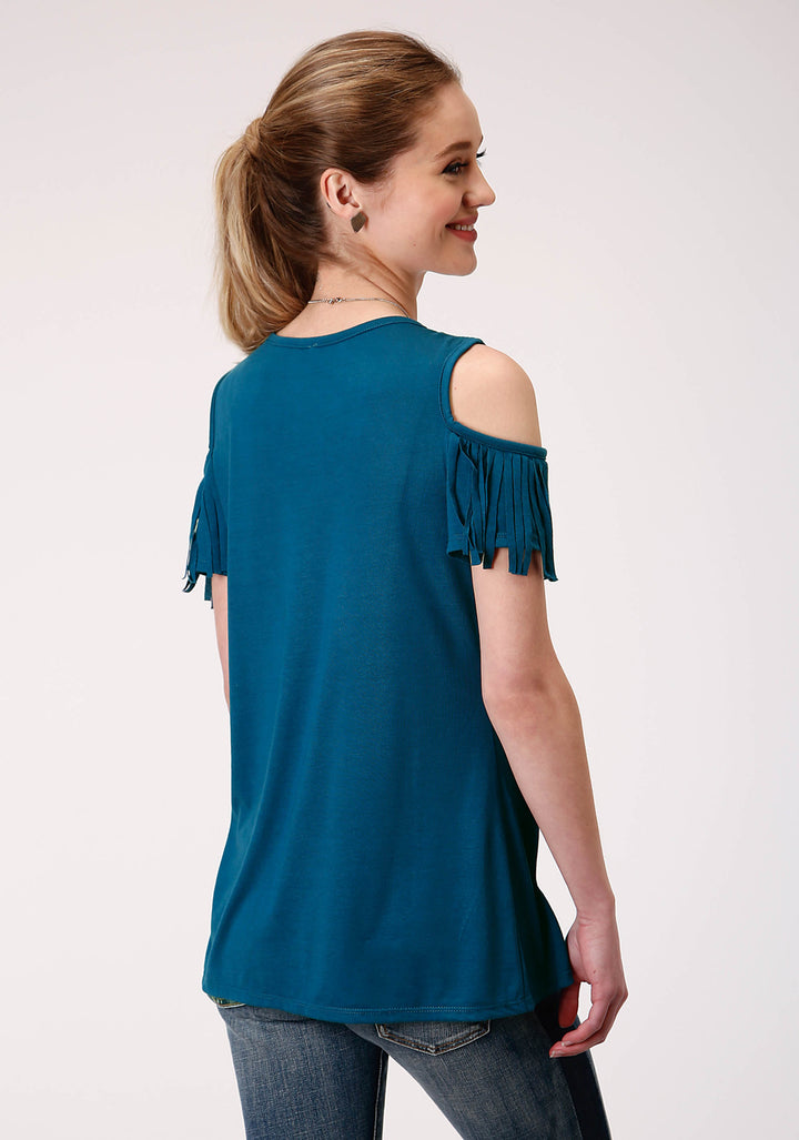 WOMENS SHORT SLEEVE KNIT POLY RAYON JERSEY SHORT SLEEVE  TEE TOP