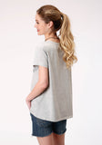WOMENS SHORT SLEEVE KNIT POLY RAYON JERSEY TEE TOP