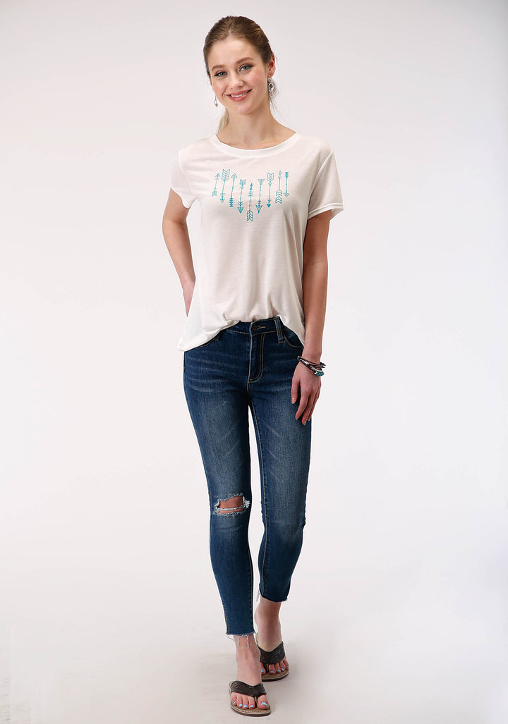 WOMENS SHORT SLEEVE KNIT POLY RAYON JERSEY SHORT SLEEVE  TEE TOP