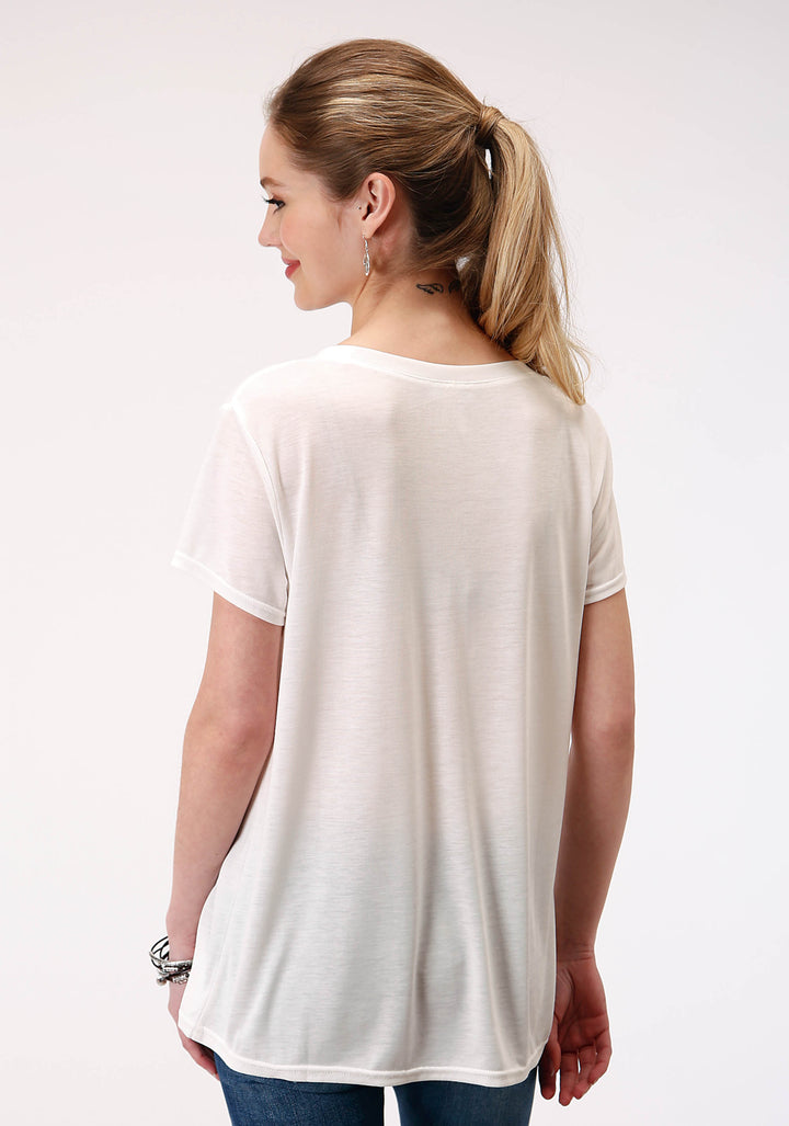WOMENS SHORT SLEEVE KNIT POLY RAYON JERSEY SHORT SLEEVE  TEE TOP