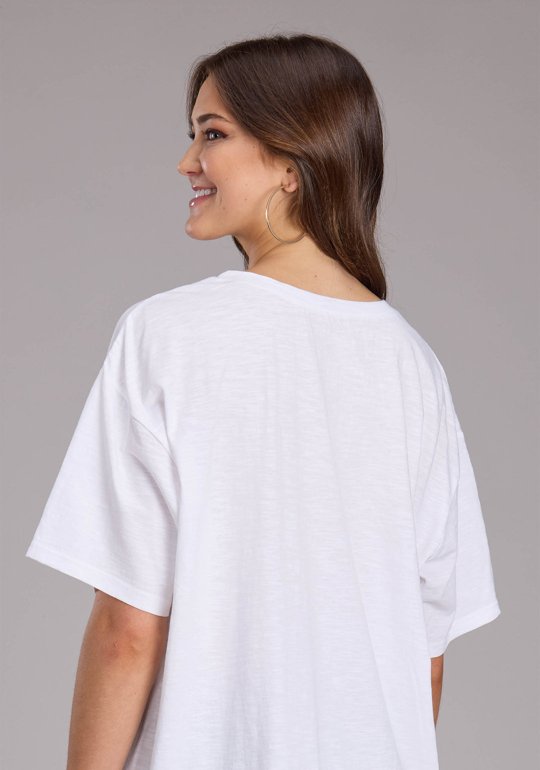 WOMENS WHITE COTTON SLUB JERSEY SHORT SLEEVE PULLOVER WESTERN SHIRT