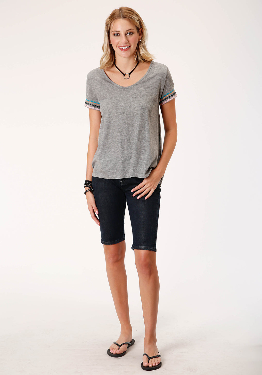 WOMENS SHORT SLEEVE KNIT COTTON SLUB JERSEY TEE TOP