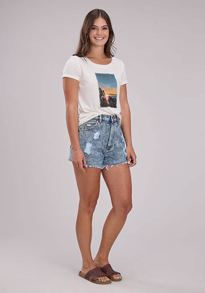 WOMENS JERSEY KNIT CREW NECK TEE SHORT SLEEVE PULLOVER WESTERN SHIRT
