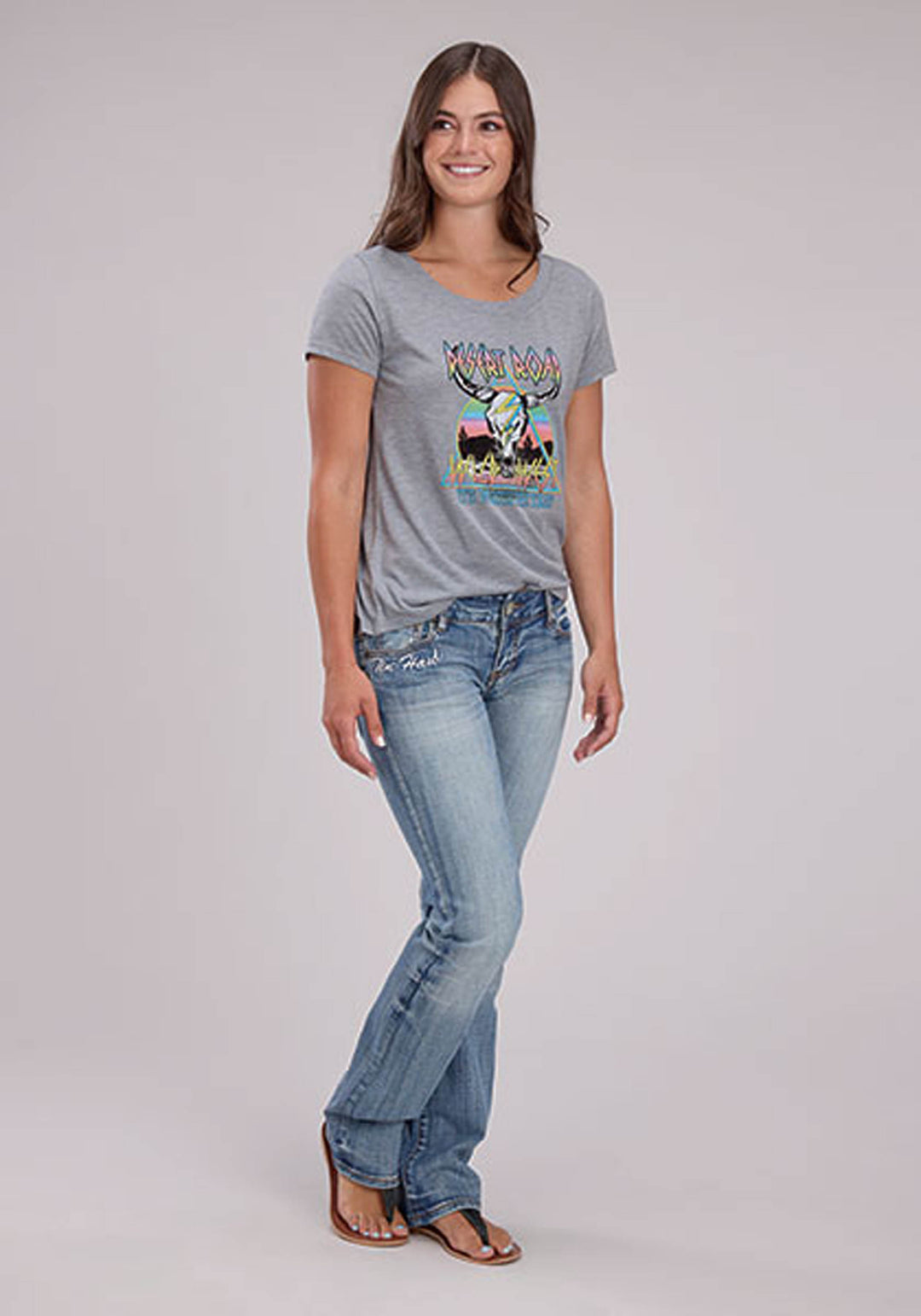 WOMENS SHORT SLEEVE PULLOVER POLY RAYON JERSEY CREW NECK TEE WESTERN SHIRT