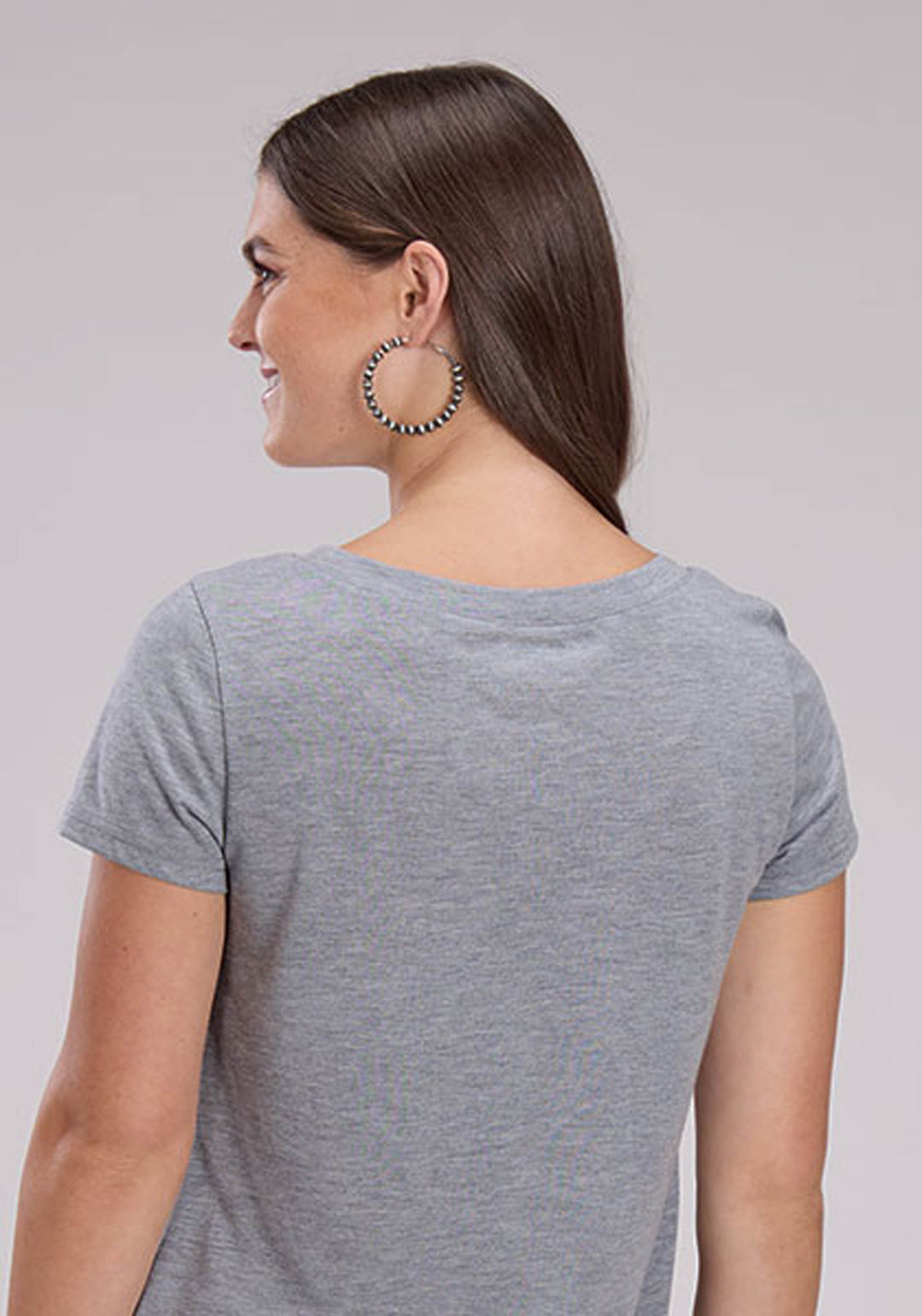 WOMENS SHORT SLEEVE PULLOVER POLY RAYON JERSEY CREW NECK TEE WESTERN SHIRT