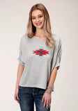WOMENS SHORT SLEEVE KNIT HEATHER GREY SWEATER KNIT TOP TOP