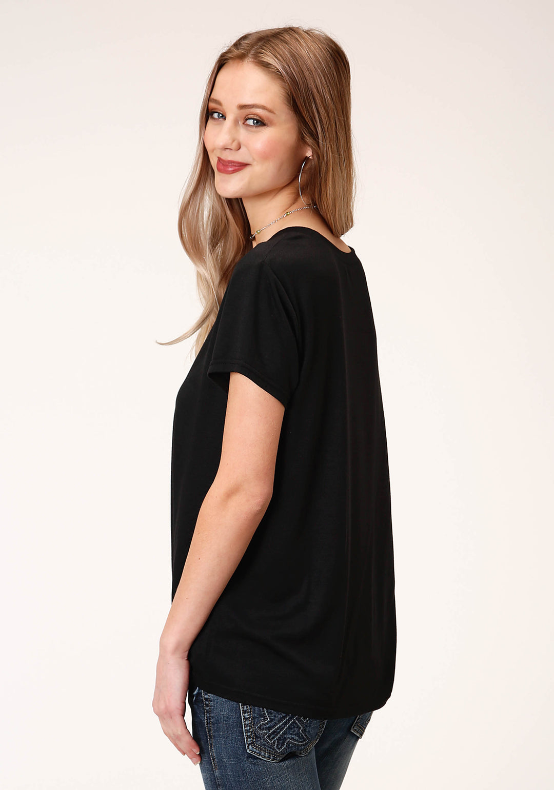 WOMENS SHORT SLEEVE KNIT POLY RAYON JERSEY TEE SHIRT TOP