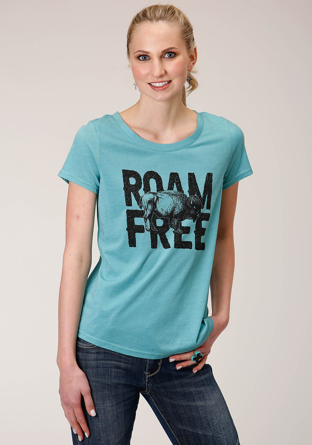 WOMENS SHORT SLEEVE KNIT POLY RAYON JERSEY SCOOP NECK TEE TOP
