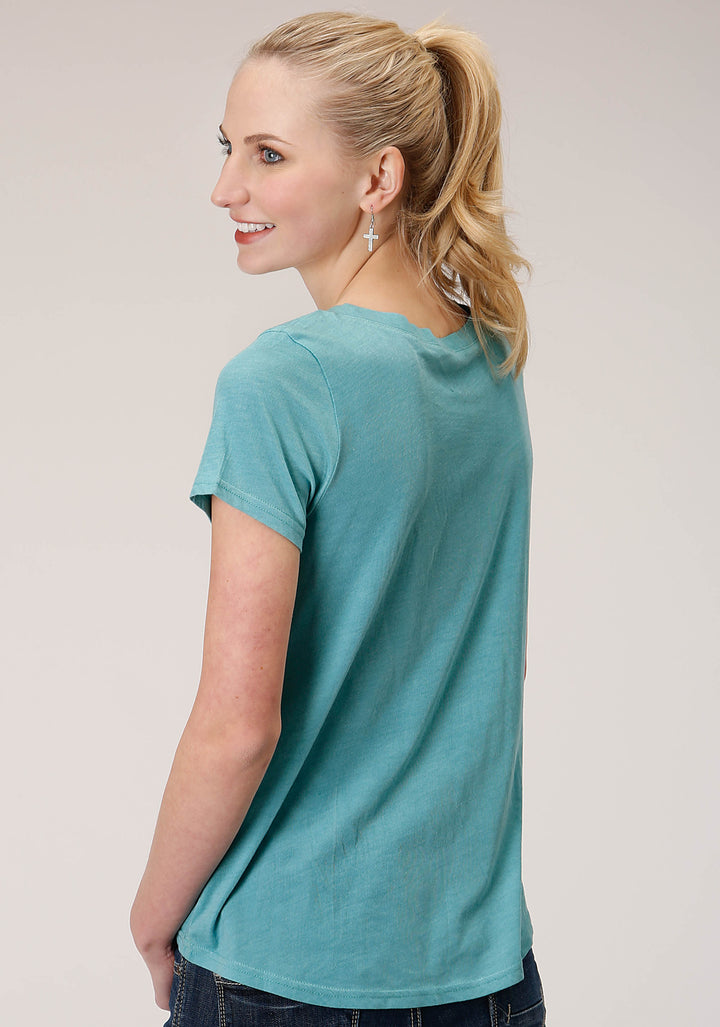 WOMENS SHORT SLEEVE KNIT POLY RAYON JERSEY SCOOP NECK TEE TOP