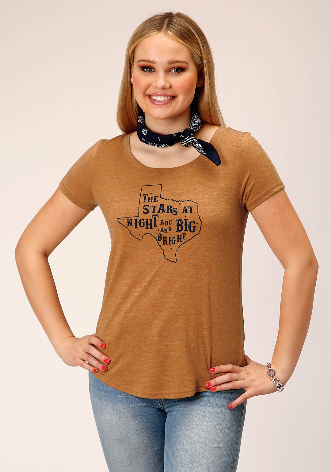 WOMENS SHORT SLEEVE KNIT TABACCO BROWN POLY RAYON JERSEY TOP TOP
