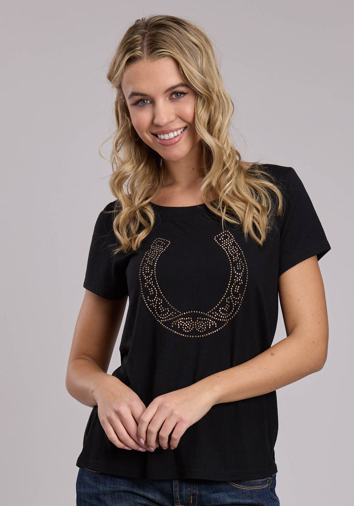 WOMENS ROPER POLY RAYON WESTERN JERSEY SCOOOP NECK TEE