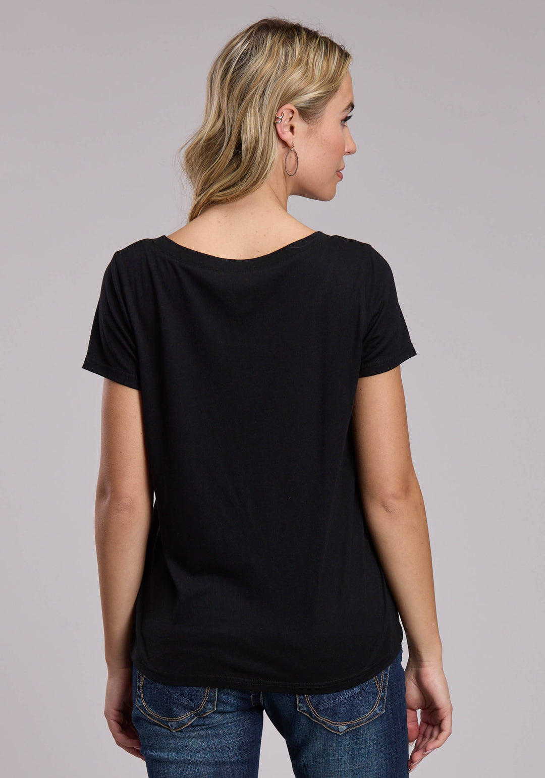 WOMENS ROPER POLY RAYON WESTERN JERSEY SCOOOP NECK TEE