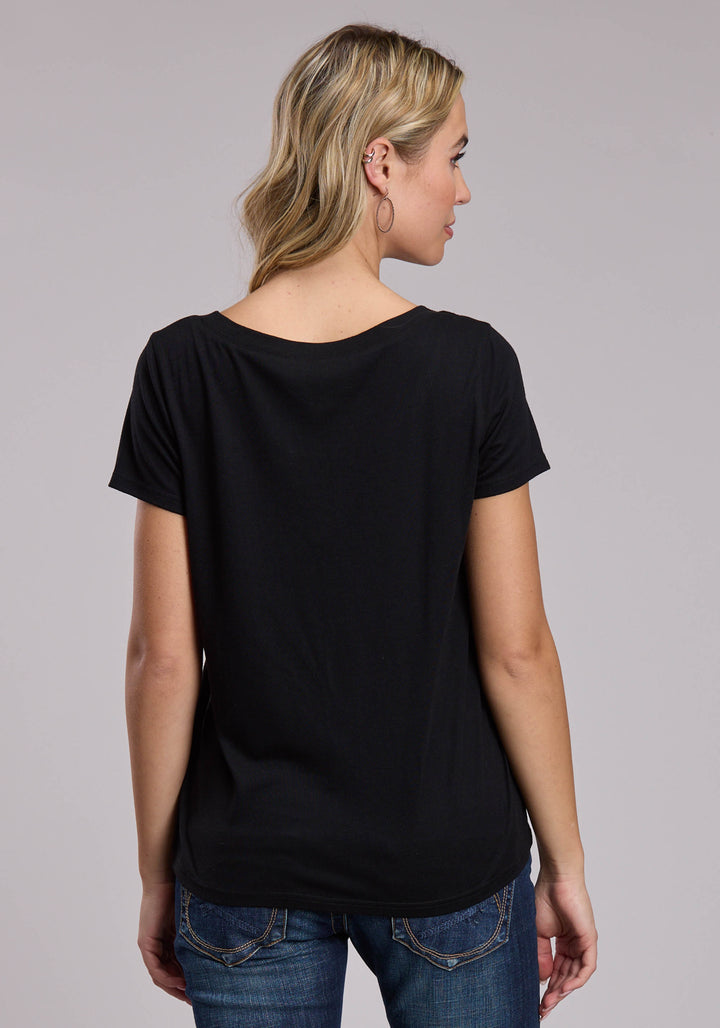 WOMENS ROPER POLY RAYON WESTERN JERSEY SCOOOP NECK TEE