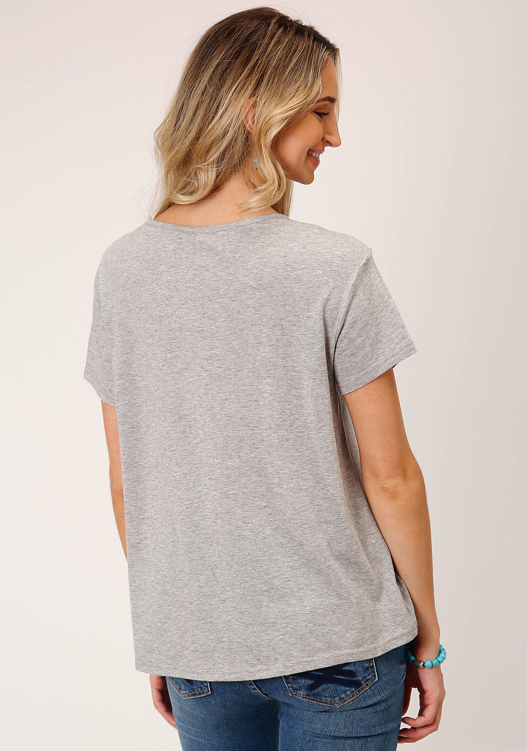 WOMENS SHORT SLEEVE KNIT POLY RAYON JERSEY SHORT SLEEVE  TEE  1 PT FRT YOKE TOP