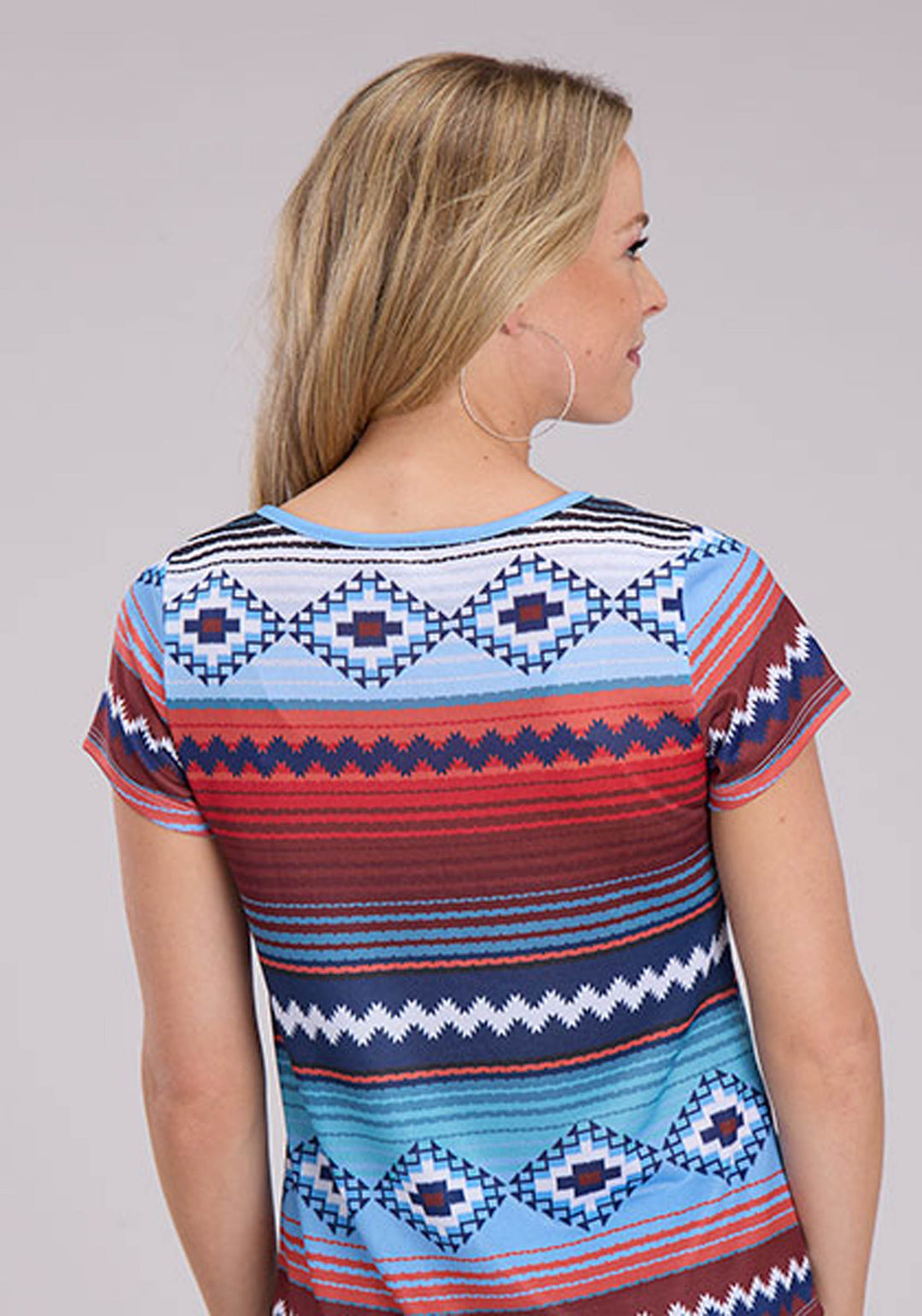 WOMENS POLY SPANDEX SWEATER KNIT TOP SHORT SLEEVE PULLOVER WESTERN SHIRT